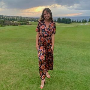 Silk Anthropologie porridge size xsmall floral jumpsuit